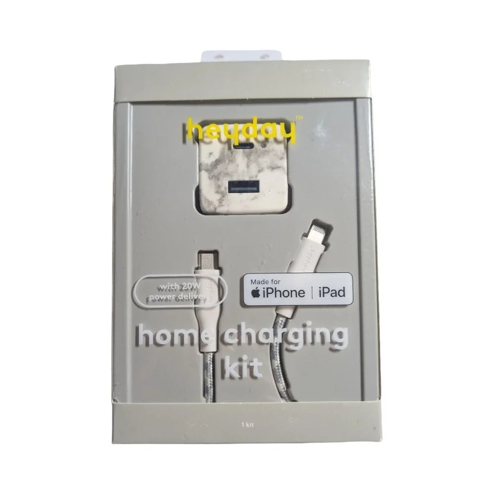 Mm8-N heyday 2-Port USB-A USB-C Wall Charger + 6'‎ Lighting USB-C Cable